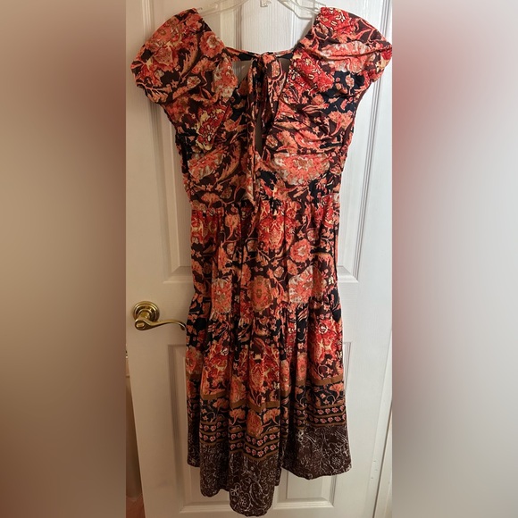 Anthropologie Printed V Neck Babydoll Dress - Picture 6 of 8